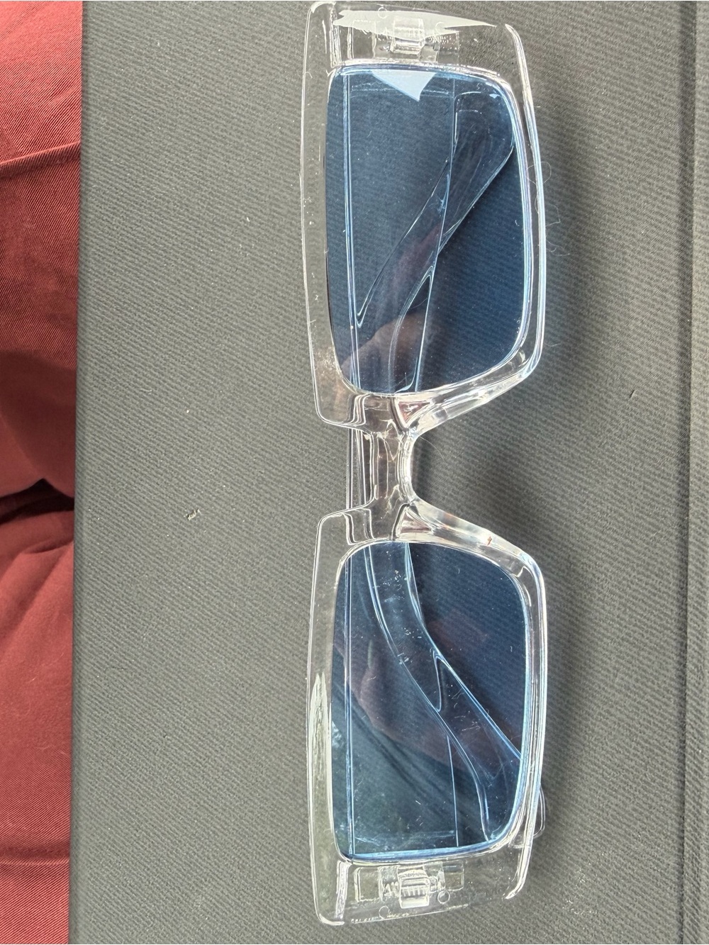 Clear Frame Blue Lens Sunglasses - Unbranded